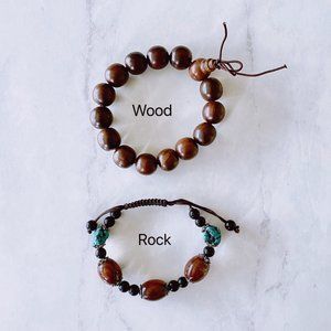 Tibetan Men's bracelets - Rock/Wood
